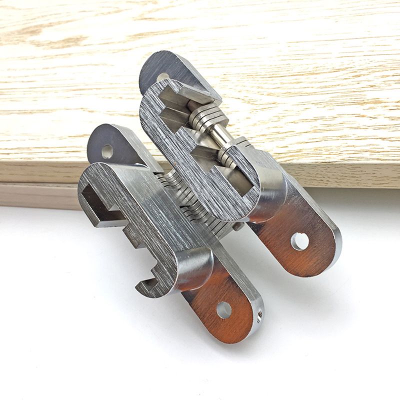 2PCS Stainless Steel Hidden Hinges Invisible Folding Door Hinge Home Hardware