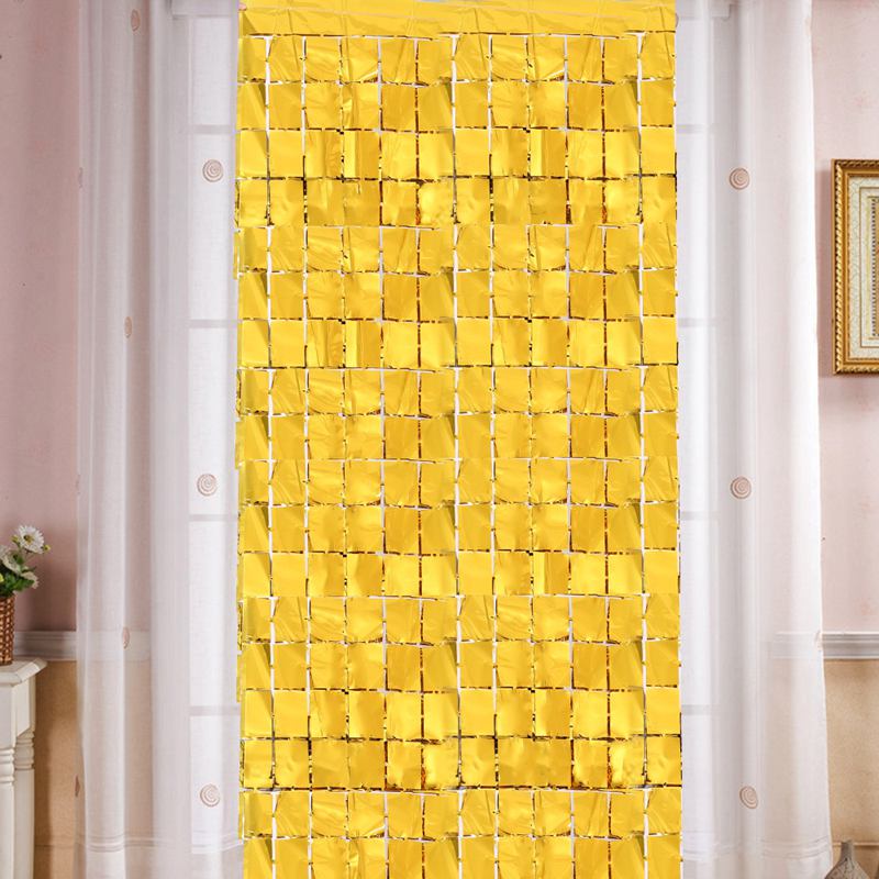 1X2M Gold Background Curtain Sequin Backdrop Wall Decor Wedding Birthday Baby Shower Christening Graduation Backdrop Anniversary
