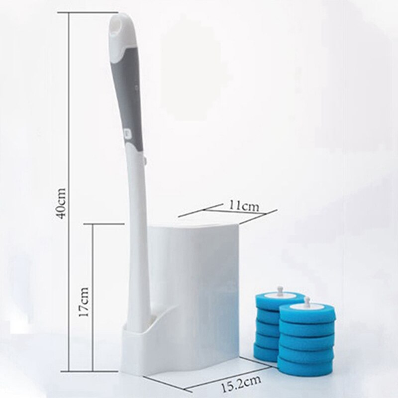 Wc Schoonmaken Stok Wegwerp Toiletborstel En Houder, Met Cleaning Vervanging Cores, Voor Badkamer Wc Schoonmaken