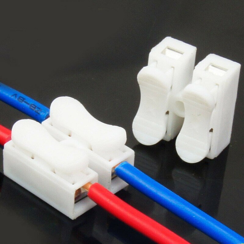 30Pcs Electrical Cable Connectors 2 Pin Quick Splice Lock Wire Terminals Connector White Prevents Wire Shorting Car Accessories
