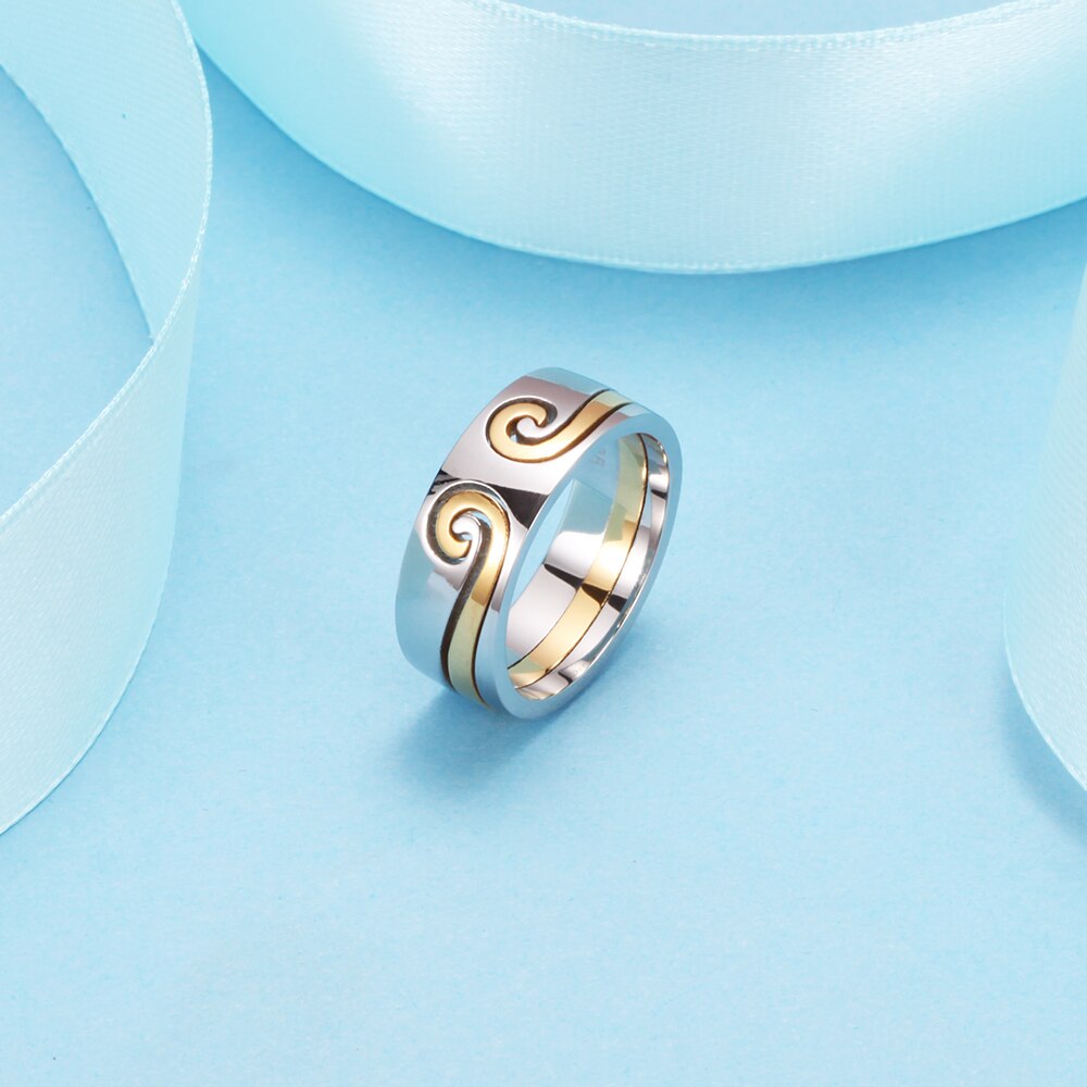 Besonderes Ring-einstellen aus Gold und edelstahl, romantischer 2 in-in -1 -Ring für paare, affenkönig-liebhaber, hochzeitsschmuck