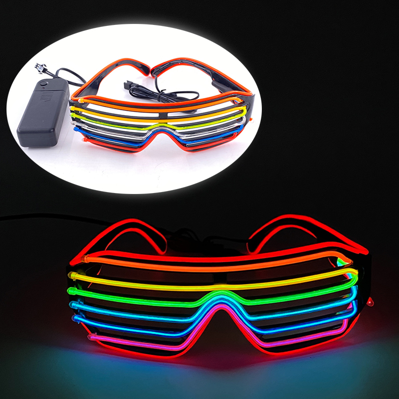 Óculos fluorescentes coloridos para homens e mulheres, óculos luminosos LED, neon eyewear Supplies, adereços de personalidade: Default Title