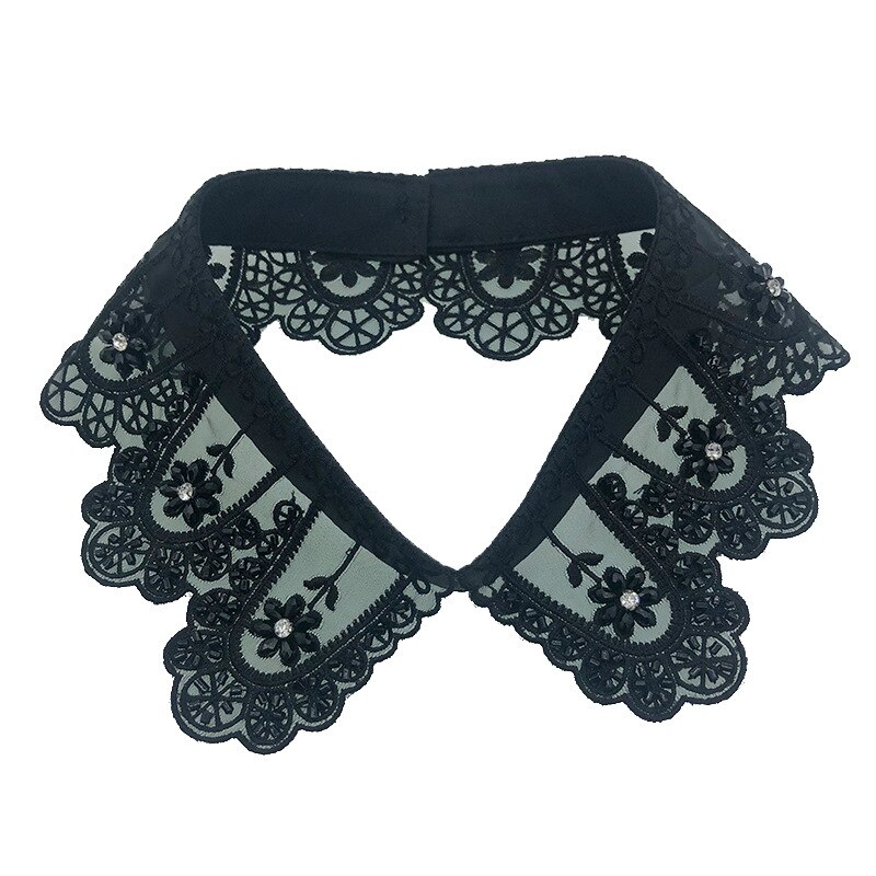 Women Detachable Collars Floral Detachable Collars Lapel Blouse Top Ladies Clothes Accessories Polyester Detachable Collars