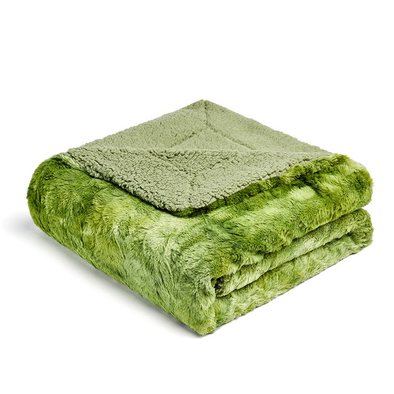 Regenbogen Flanell Decke Flugzeuge Sofa Verwenden Büro freundlicher Decke Super Weiche Handtuch Reise Vlies Gittergewebe Tragbare Auto Abdeckung Decke: Olivgrün