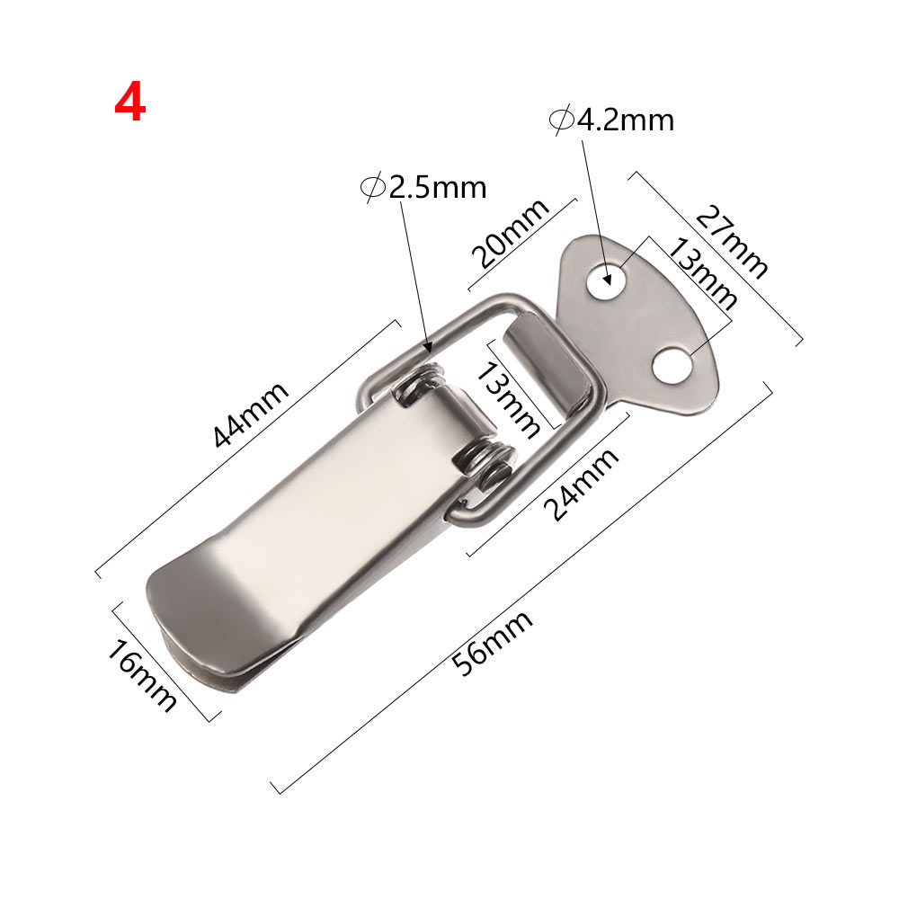 1PC Hardware Cabinet Boxes Spring Loaded Latch Catch Toggle Hasp Stainless Steel Hasp For Sliding Door Simple Window Box Buckle: White