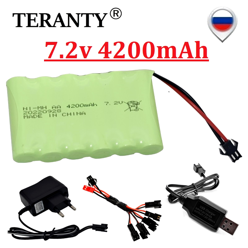 7.2v 4200mAh Nimh AA Bateria robić zabawek Rc Samochody Czołgi Roboty Pistolet Ulepszony 3000mah Akumulator robić łodzi Rc 7.2V Akumulator