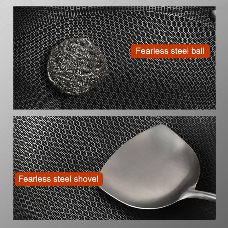 Stainless Steel Wok Non-stick Pan Without Oil Smoke Uncoated Household Wok Pan Induction Pot Kitchen Pot Frying Pan Cooking Pot