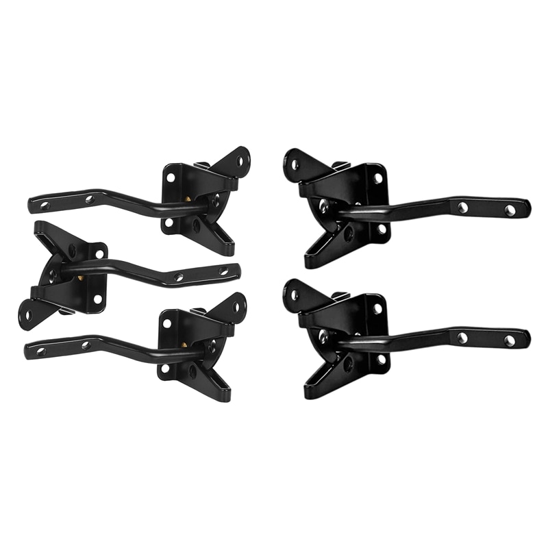 Gate Latch Automatic Gravity Lever Fence Gate Lock For Wood Fence Gate Door Latches Steel Black, 2Pcs &amp; 3Pcs: Default Title