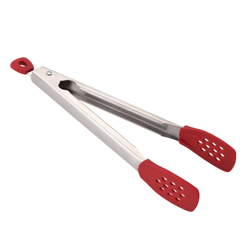 Silicone food clip 304 stainless steel fried fish steak grill clip Kitchen baking Korean grilled meat clip