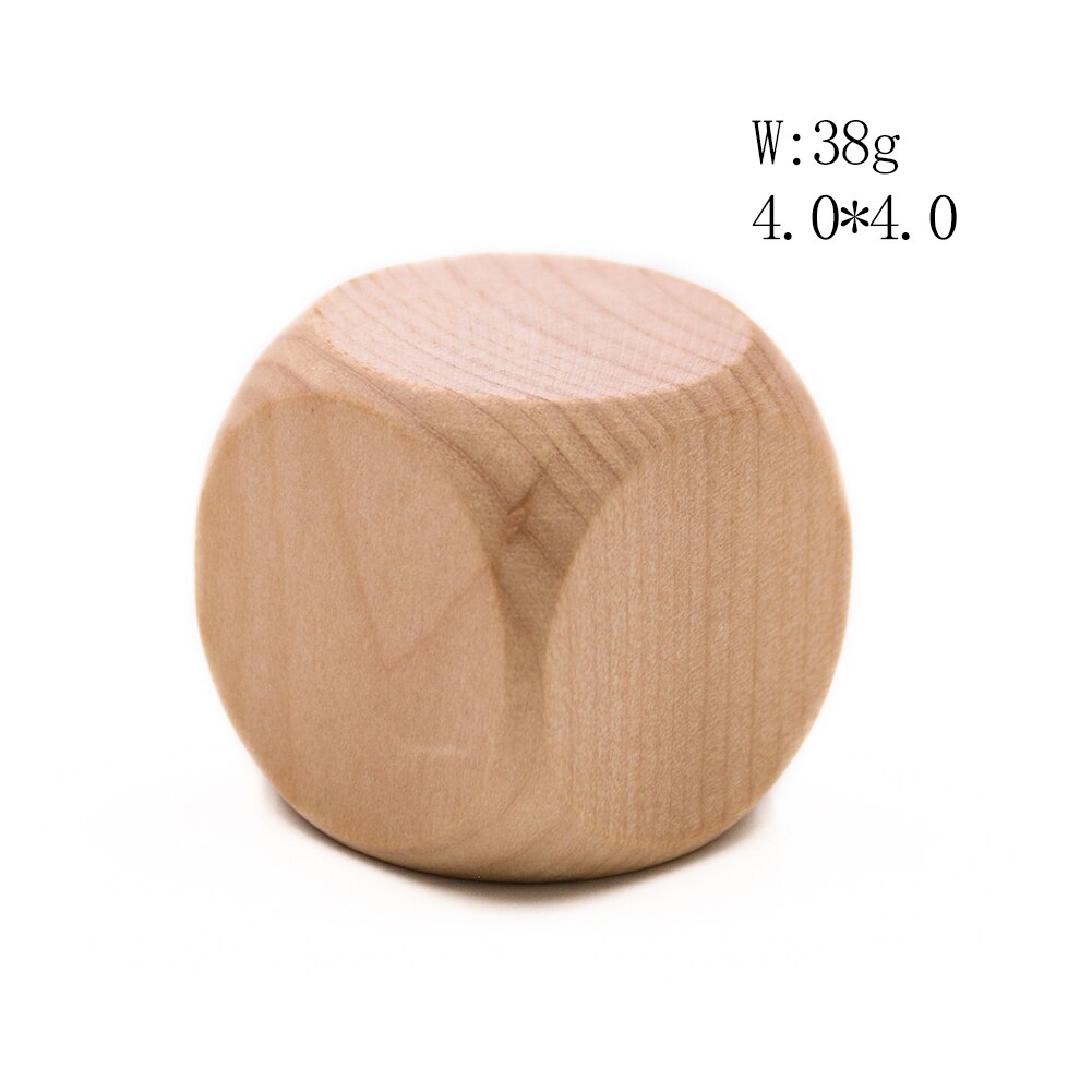 Dados de madera en blanco para manualidades, juguetes de bricolaje con impresión, Chico, , entretenimiento familiar, 6 lados, 30-60mm, 1 Uds.: 40mm