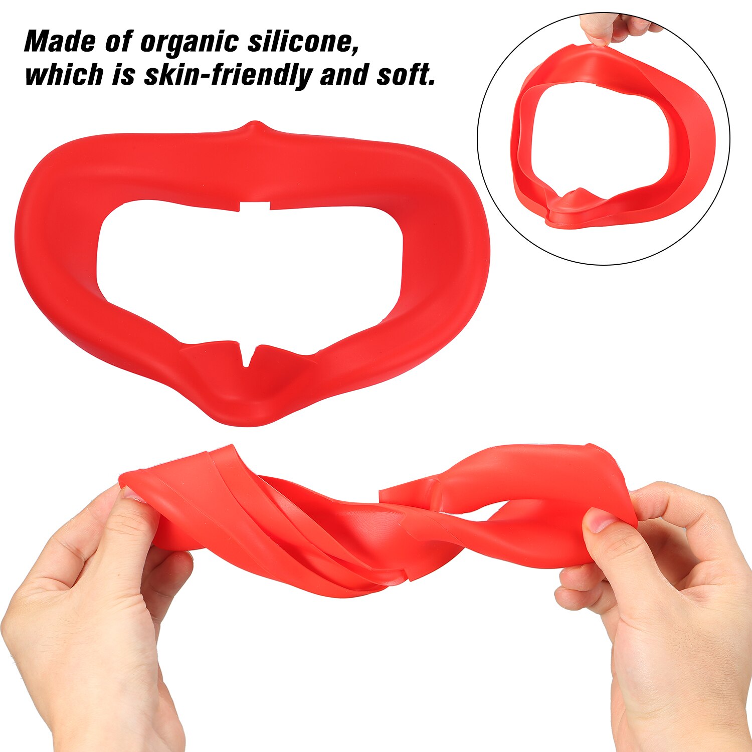 Silicone Pad Sweatproof Light Blocking VR Face Cover Washable Silicone Material for Oculus Quest VR for Virtual Headset