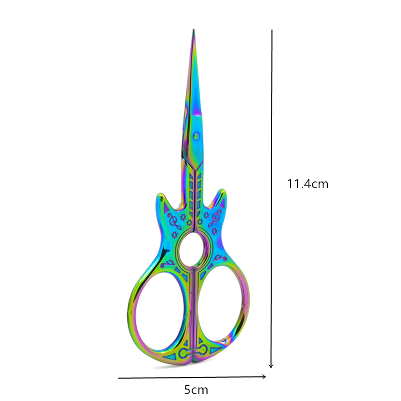 Tailor Scissors Sharp Stainless Steel Needlework Scissors Guitar Gold Small Embroidery Scissors