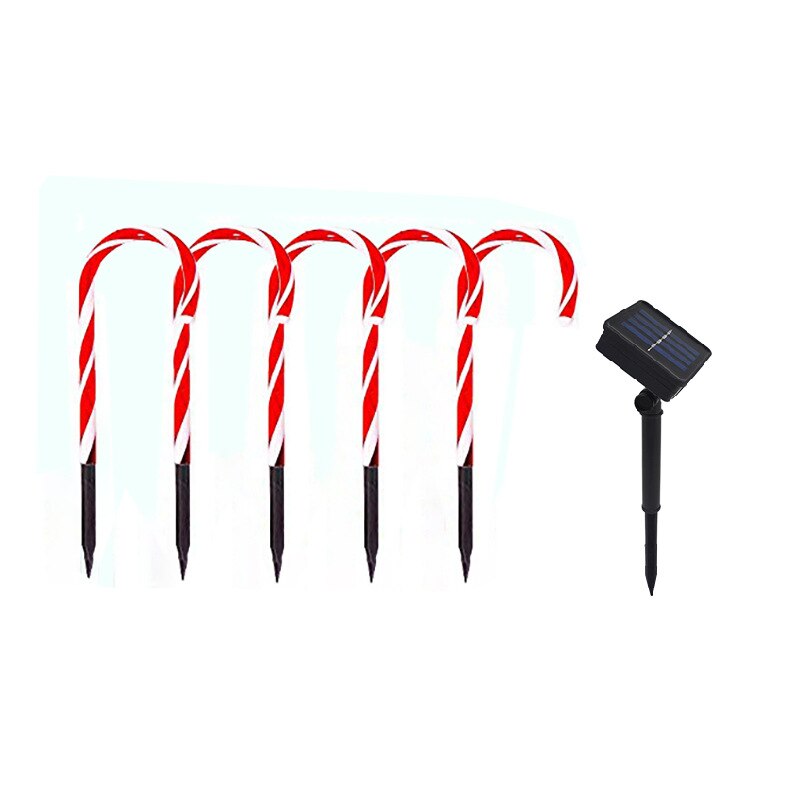 Christmas Candy Cane Solar energy Lights Year Lights Outdoor Garden Christmas Decoration Xmas Candy Cane Light: Default Title