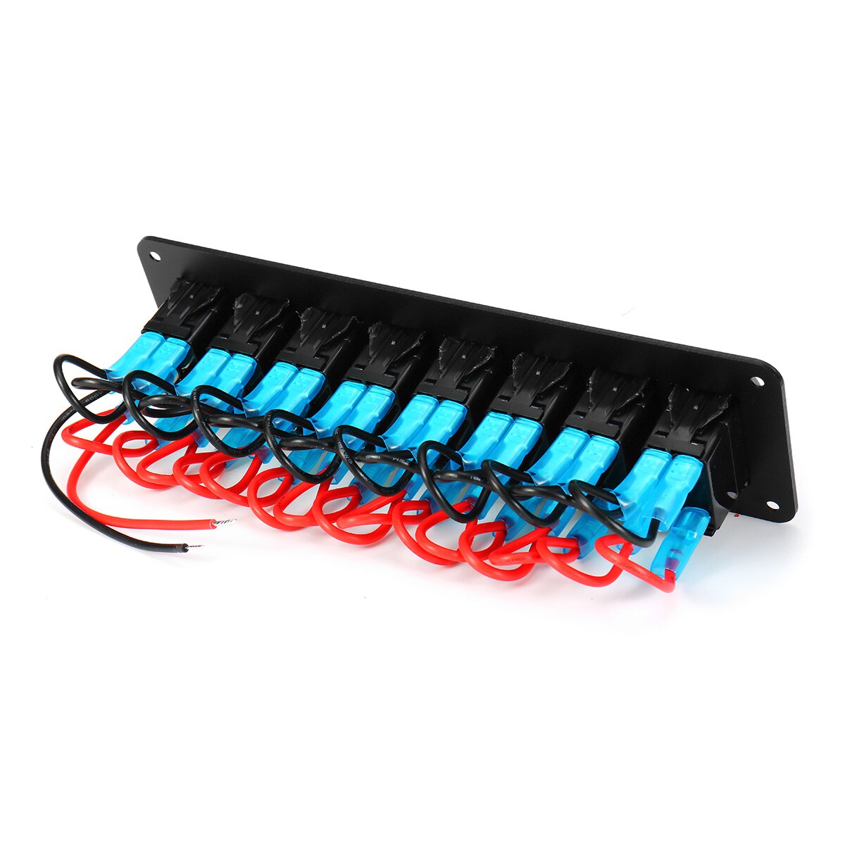 Waterproof 8 Gang Rocker Switch Panel Kit 12V 24V Circuit Breaker Green/Blue/Red/Orange LED Marine Boat Rocker Switch Panel