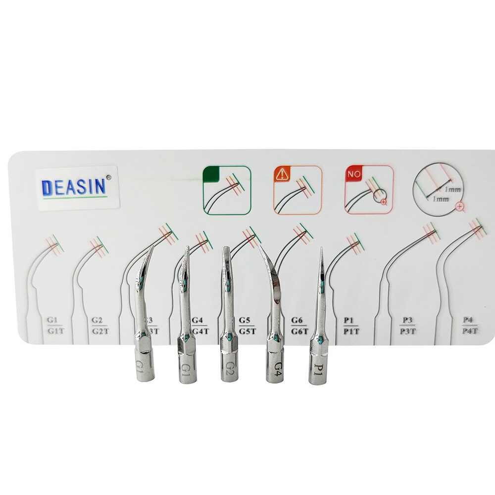 5 pcs x GD1/ GD2 /GD3/ GD4/ PD1/PD3 Dental Scaler Tips for Satelec DTE NS* Ultrasonic Scaler Handpiece