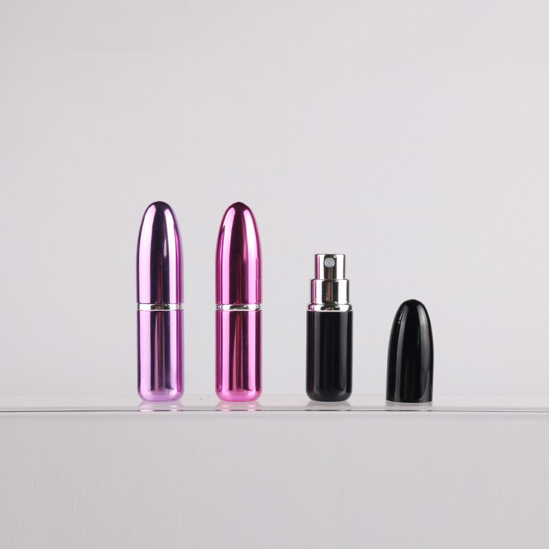 Flacon pulvérisateur de parfum, 3ml, coque en aluminium, revêtement en verre, Portable, brillant