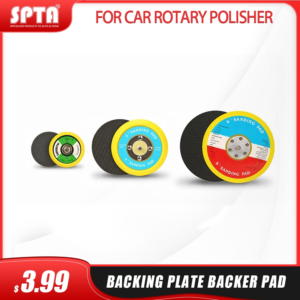 Spta støtteplate pad 2 tommer /3 tommer /4 tommer /5 tommer /6 tommer krok og løkke for luftsliper bilpoleringsmaskin polering -- velg størrelse
