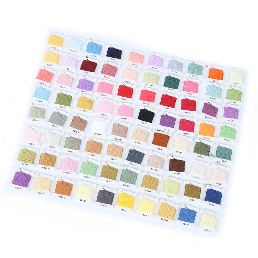 Serviette Polyester serviettes 80 couleurs bricolage fil à broder brillant Polyester coton fil Kit tissage fournitures torchon