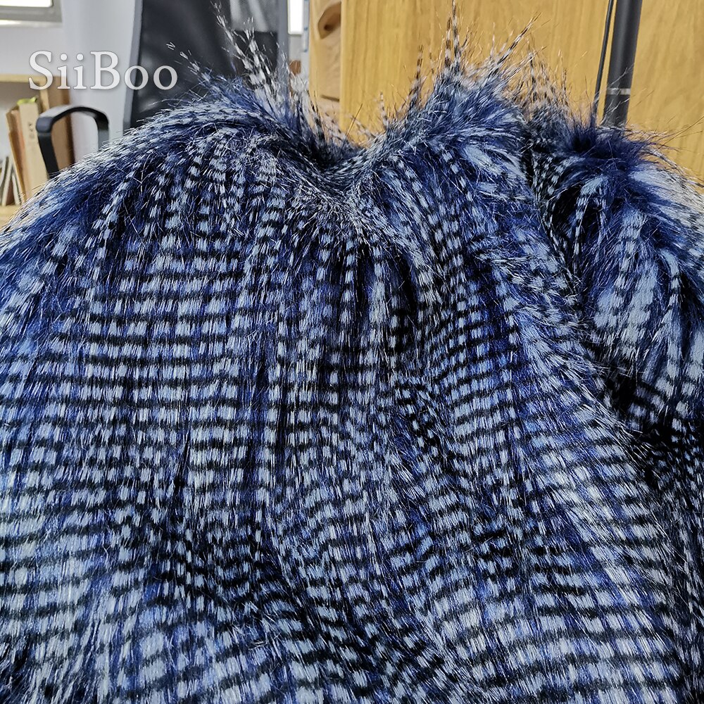 Flot drapering marineblå 6cm kunstpelsstof til fotografering baggrunde dekoration tæpper fausse fourrure  sp6166