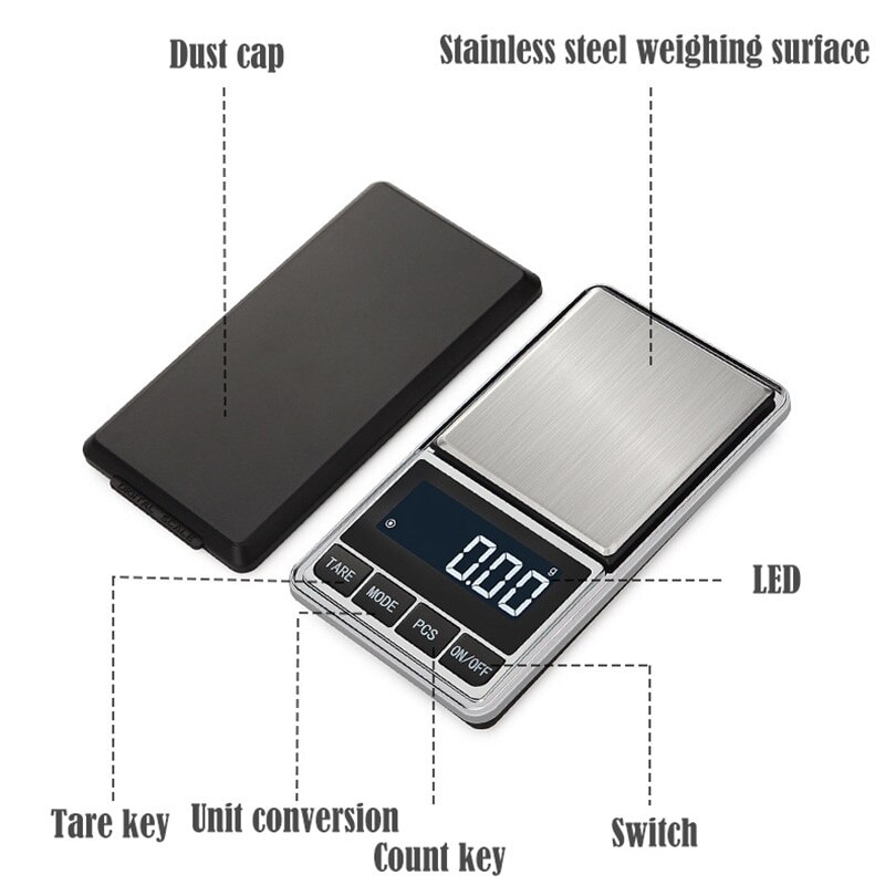Balance de bijoux Balance gramme échelle 100/500*0.01g précision Balance électronique Portable Balance de poche électronique