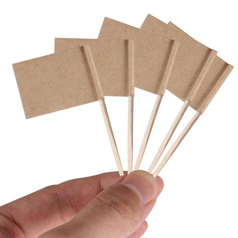 200 Pack Leeg Tandenstoker Vlaggen Kraftpapier Vlag Picks Kaas Markers Voor Cupcake, Voedsel, Fruit, Party Decoraties