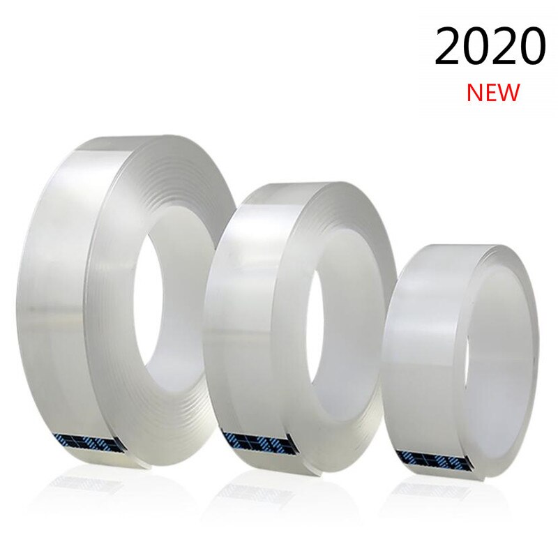 Magic Transparent Tape Nano Traceless Tape 1M / 3M / 5M Reusable Double Sided Adhesive Removable Sticker Washable Adhesive Tool