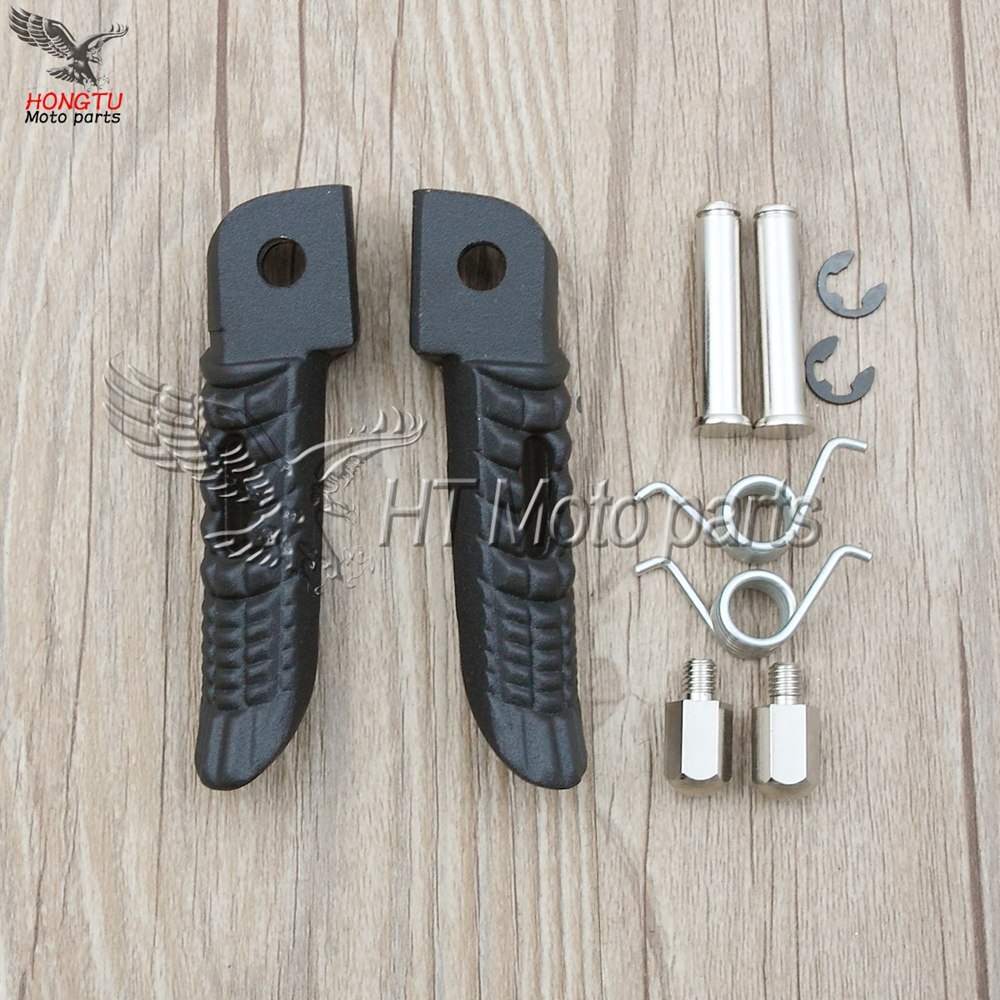Voor suzuki motorfiets voor & achter voetsteunen motor voetsteunen pedaal voor gsxr 600 gsxr 750 gsxr  sv650 sv1000 gsxr 1000 2001: Zwarte voorkant