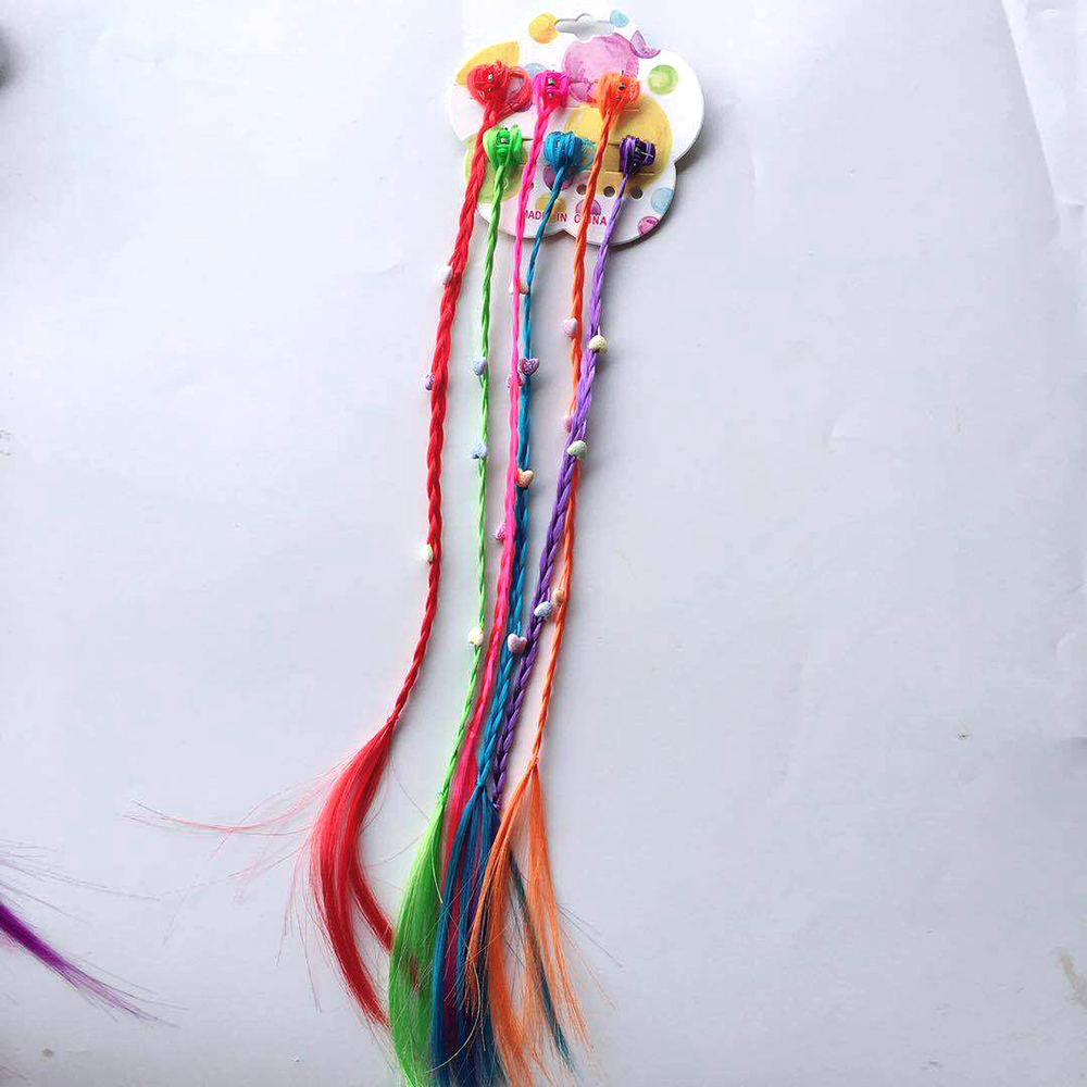 Pince à cheveux en queue de cochon colorée pour filles, 6 pièces/ensemble, paillettes, ornement, nœuds de bonbons, épingles à cheveux princesse pour enfants, accessoires pour cheveux: 2