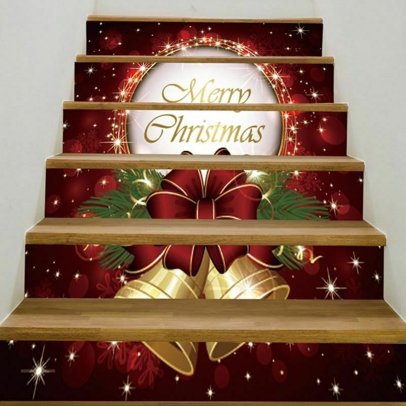 3D árbol de Navidad 5 elevadores de escalera decoración foto escalera Mural vinilo adhesivo autoadhesivo pared DIY inicio escalera Mural calcomanías