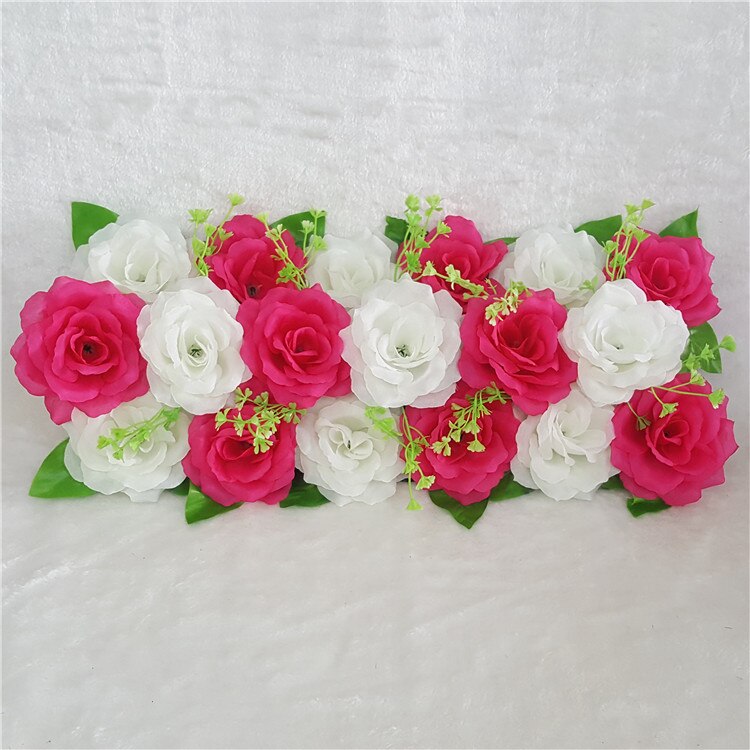 Artificial Rose Row Wedding Flower Row Arch Flower Four Corners Chamber Floral Arrangements Wedding Road Lead Pergola Happiness: Rose red   Milky White