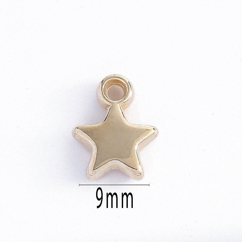 100 pièces 9mm étoile perle breloque or argent plaqué CCB plastique petit pendentif pour bijoux à bricoler soi-même faisant Bracelet collier boucle d'oreille pendentif