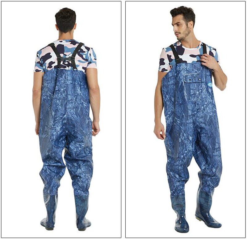 Fishing Waders With Wading Pants Boots Nylon + PVC Adjustable Shoulder Strap Lure Fishing Gear Boot Wader A135