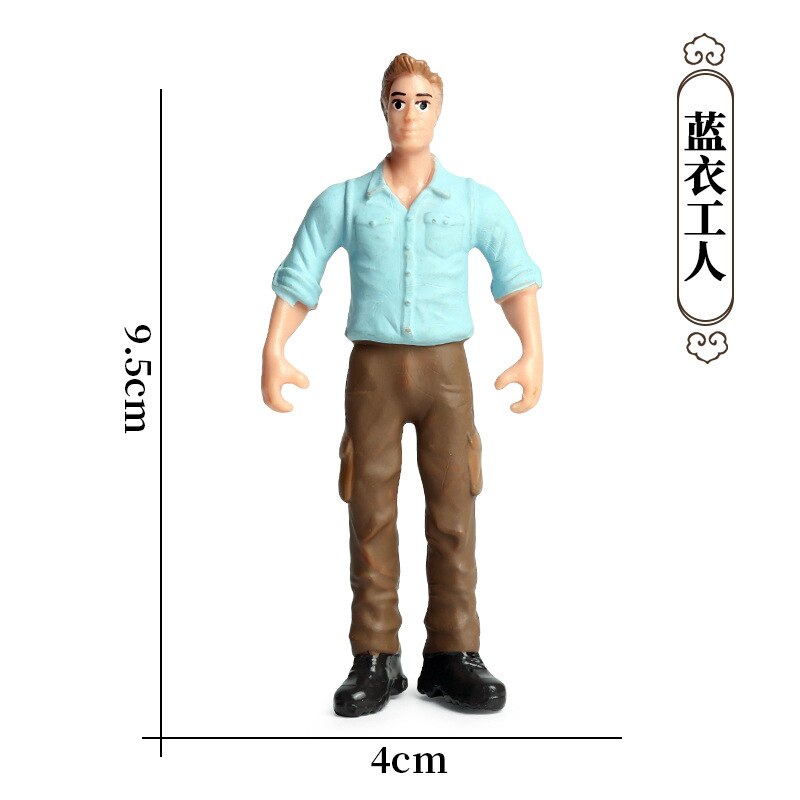 Simulation farm Parent-child Education Models Keepers Educational Toys Children's: Blue Worker