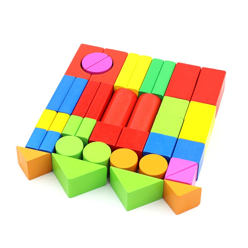 40/50pcs Digital Pattern Intellectual Building Blocks Shape Color Cognition Freely Build Early Learning Children's Blocks Toys