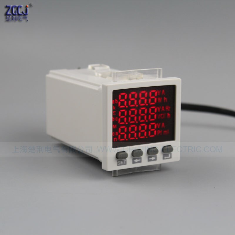 48*48*80mm mini 3 phase multifunction meter AC 0-450V AC 0-5A 3 phase power meter dispaly 3 phase A , V , W, Hz.etc..