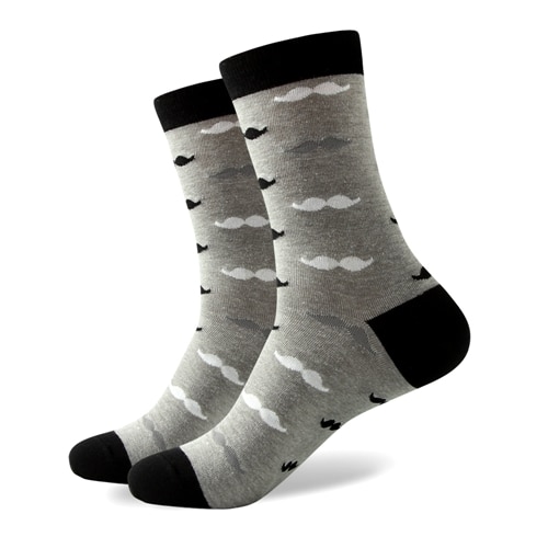 Chaussettes moustache en coton peigné pour hommes 9 styles taille américaine (7.5-12): 324