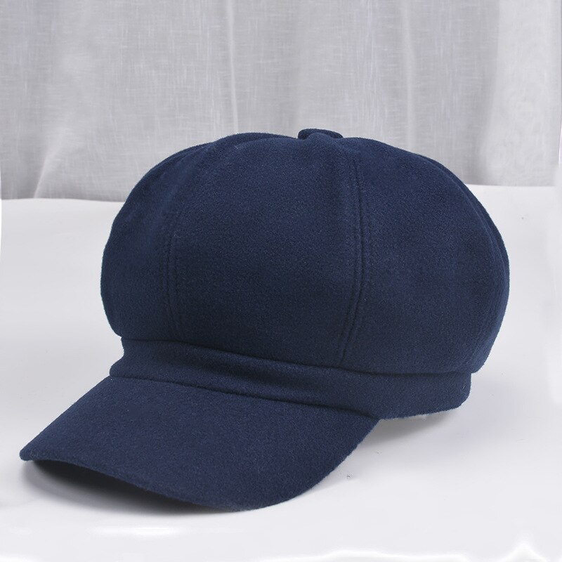 Winter Newsboy Caps Women Newsboy Gatsby Cap Octagonal Baker Peaked Beret Driving Hat Female Hats Painter Tour Cap Fast: Navy