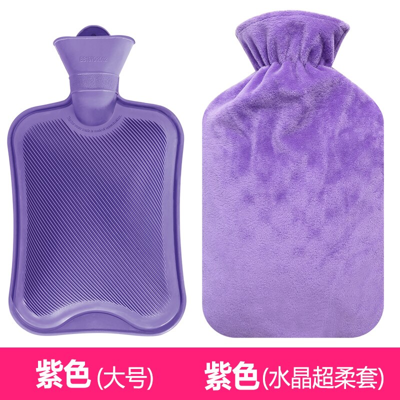 Pluizige Rubber Warm Water Zak Grote Zachte Cover Meisjes Water Bag Herbruikbare Calentador Manos Handwarmer EA6RSD: Purple