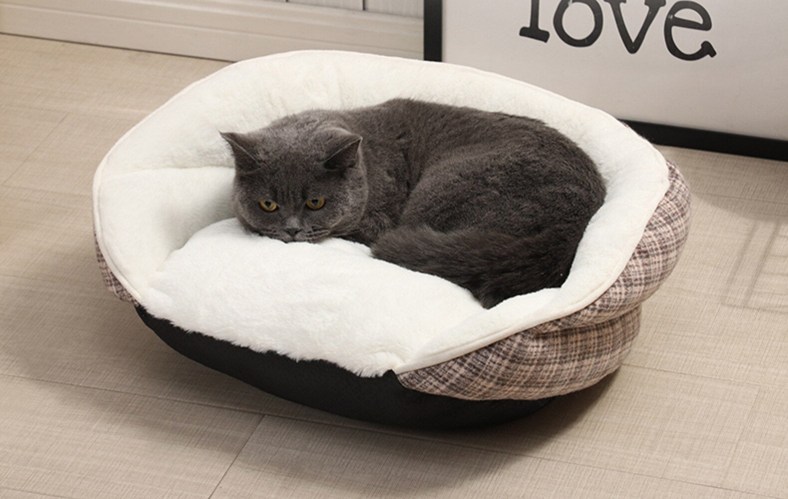 Huisdier Kat Pluche Slaapbank Gezellige Fleece Hond Huis Verwijderbare Waterdichte Mand Mat Zachte Kennel Warme Fluwelen Nest Kussen Slapen tas