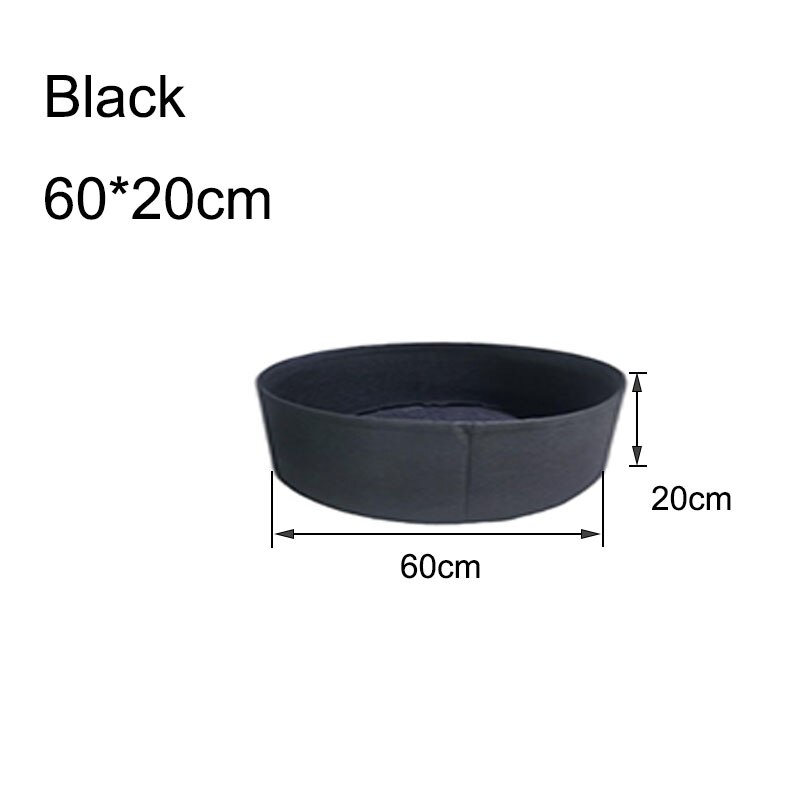 Fabric Raised Garden Bed Round Planting Container Grow Bags Breathable Planter Pot for Plants Nursery Pot DIY Garden Tools: 60x20cm