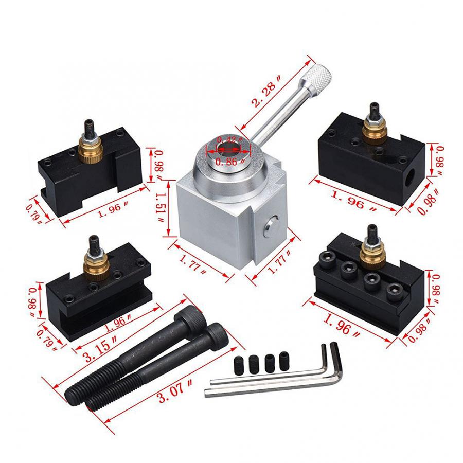 Aluminum Alloy Quick Change Mini Lathe Tool Holder Screw Kit Set Lathe Accessary