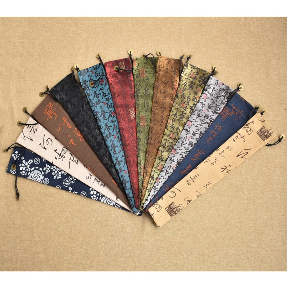 Retro Elegante Opvouwbare Handfantashouder Stofdichte Beschermhoes Hoes Bruiloftsfeest Festival Opvouwbare Ventilatortas