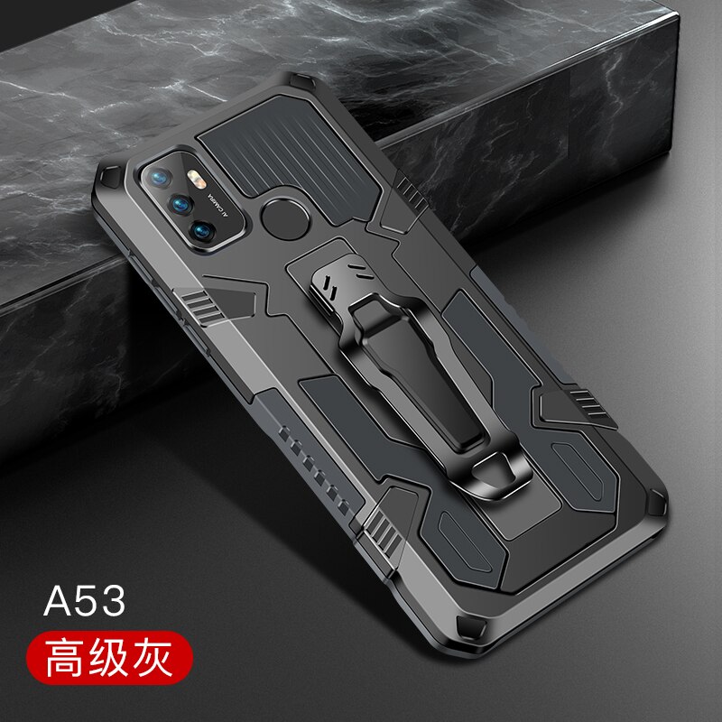 Rüstung Abdeckung Für OPPO A53 A53S Fall Stoßfest Gürtel Clip Holster Coque Für OPPO A53S Fundas para appo ein 53 s 53 s capa EINE 53 S: For OPPO A93 / GRAY