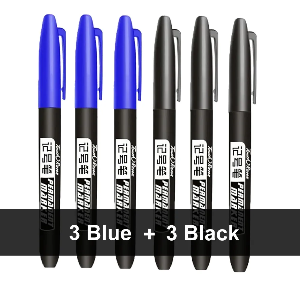 1/6/9/20PCS Permanent Marker Pen Manga Drawing Markers Black Blue Red Waterproof Ink Sketch Pens Stationery Art School Supplies: Brown