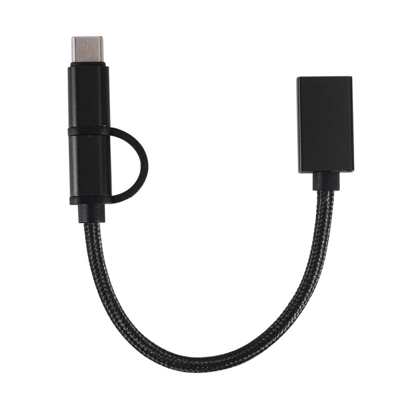 Type-C 2-In-1 Otg Micro Usb Type-C Gevlochten 2-In-1 Otg Adapter Micro Usb Kabel Mobiele Telefoon Kabel Usb Cord Telefoon Accessoires