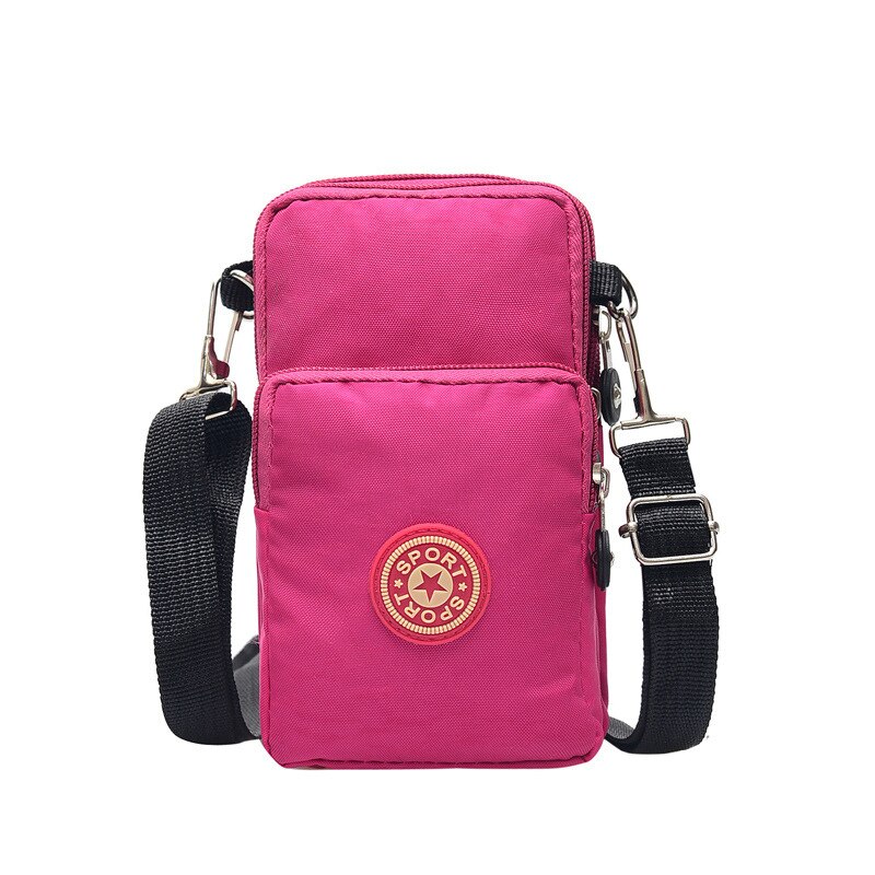 Womens Cross-Body Cell Phone Shoulder Strap Wallet Pouch Purse Mobile Phone Bags TOO789: Rose red