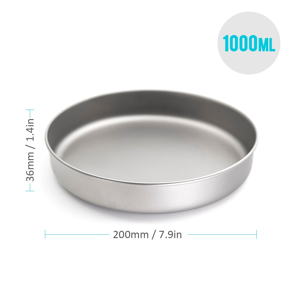 750ml Ultraleicht Titan Pfanne mit Faltbare Griff draussen Camping Wandern Picknick Kochen Braten Pfanne Camping Geschirr: 1000ml nein griff