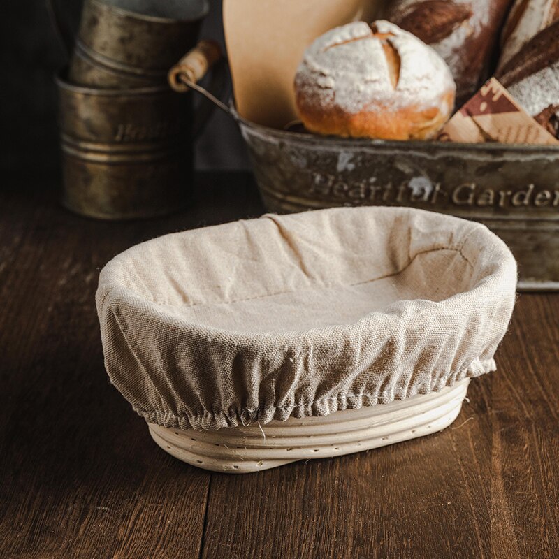 Rattan Bread Proofing Basket Natural Oval Rattan Wicker Dough Fermentation Sourdough Banneton Bread Basket With cloth bag