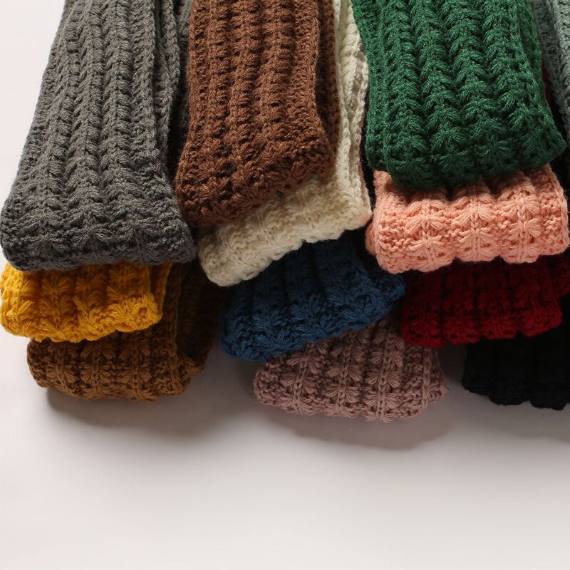 Sciarpa per bambini autunno inverno sciarpe per bambina all&#39;uncinetto tinta unita sciarpe per bambini scaldacollo per bambini calde a maglia all&#39;aperto accessori per bambini