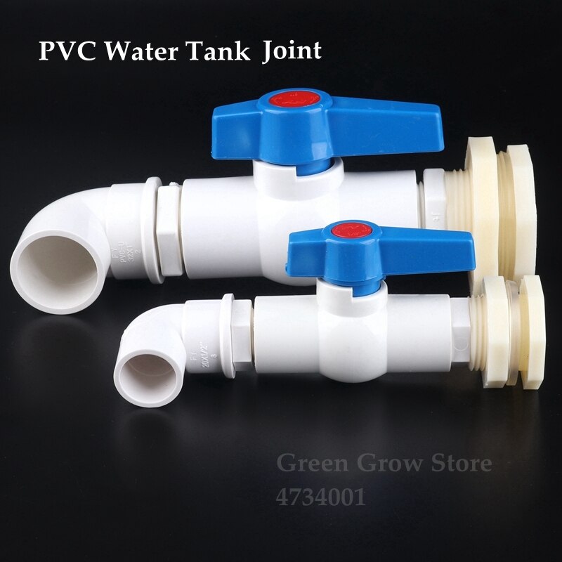 20 25 32 mm 1 / 2 "~ 1 " pvc watertankverbinding water zwembad aquariumverbinding doe-het-zelf combinatie pak watertank abs inlaat en uitlaat